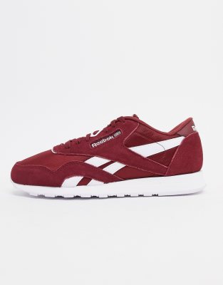 burgundy reebok classics