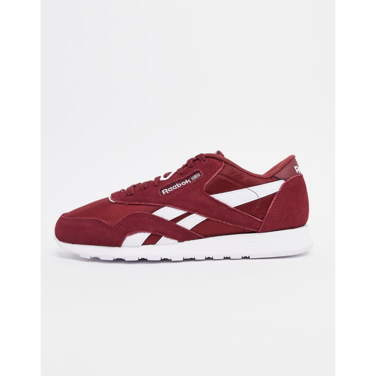 Burgundy hot sale reebok classics