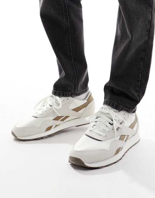 Reebok Classic Nylon sneakers in chalk with taupe detail