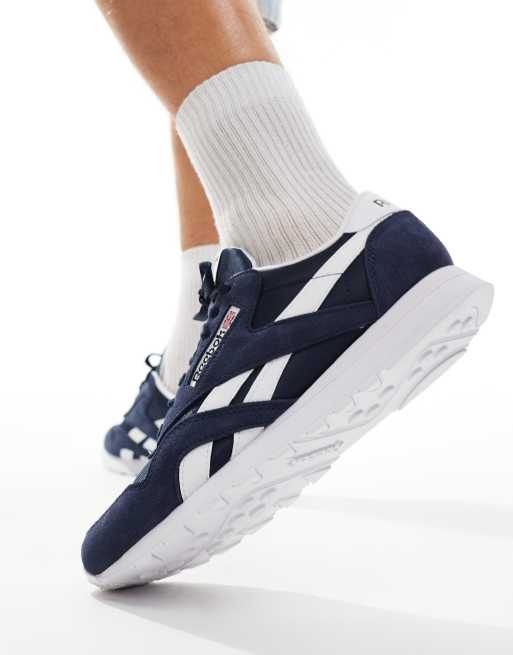 Reebok Classic nylon sneakers in navy , 3 of 5