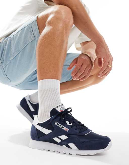 Reebok Classic nylon sneakers in navy , 4 of 5
