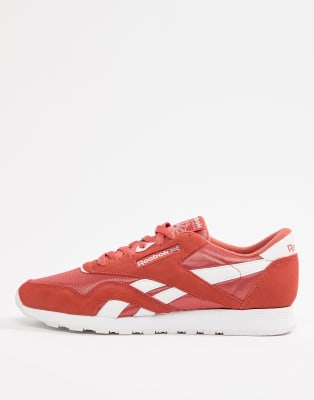 red nylon reebok classics