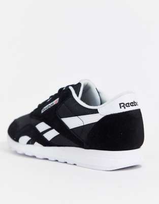 reebok classic nylon trainers in black