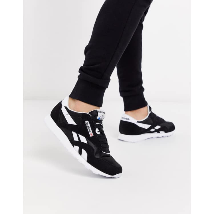 Reebok Classic nylon trainers in black