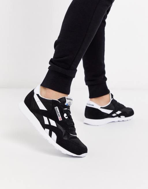 Reebok Classic nylon trainers in black