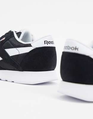 all black reebok classics nylon