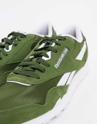 reebok classic green nylon