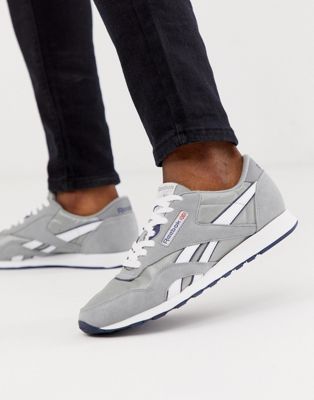 Reebok classic nylon trainers in grey 