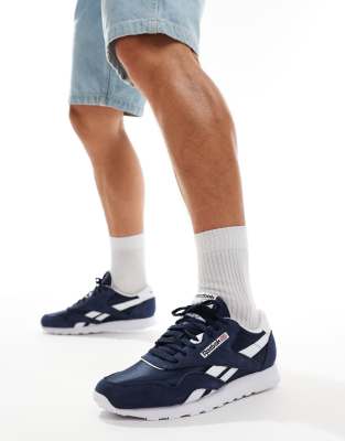 Reebok Classic Nylon trainers in navy  - view 1