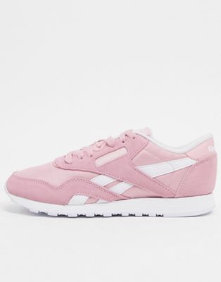 pink and grey reebok trainers