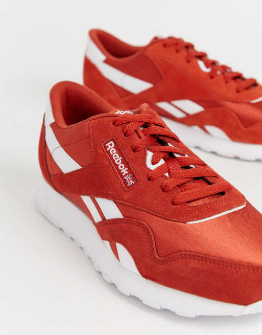 Reebok classic nylon trainers in red