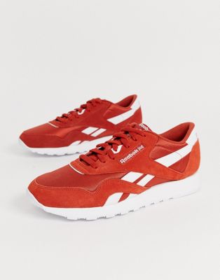 Reebok Classic Nylon trainers in red | ASOS
