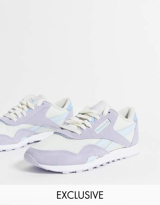 Reebok lilac 2025 classic nylon trainers