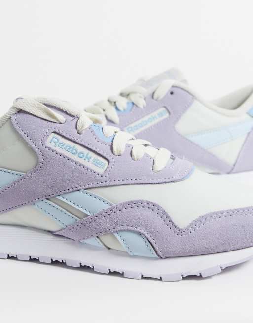 Reebok lilac 2025 classic nylon trainers