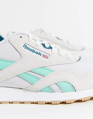 reebok classic nylon trainers in vintage white