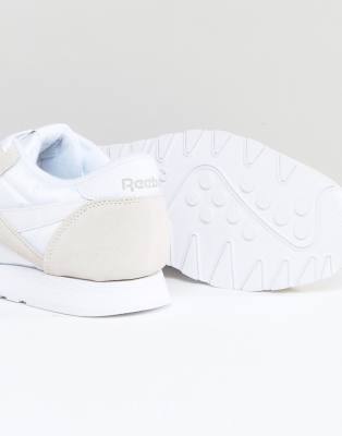 reebok classic leather nylon trainers in white 6390