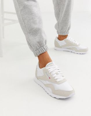 Reebok Classic Nylon trainers in white 