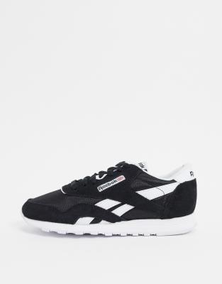 black and white reebok trainers