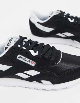 black and white reebok trainers