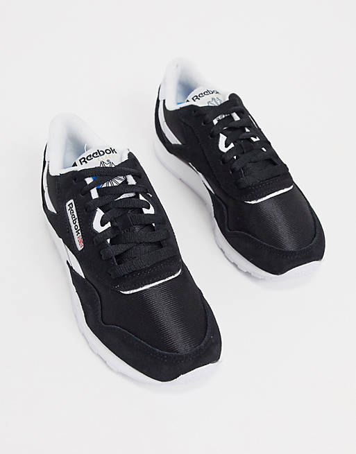 constant suspension insert Reebok Classic Nylon trainers in white and black | ASOS