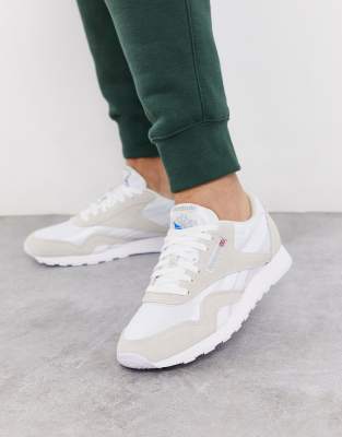 reebok classic nylon trainers in white