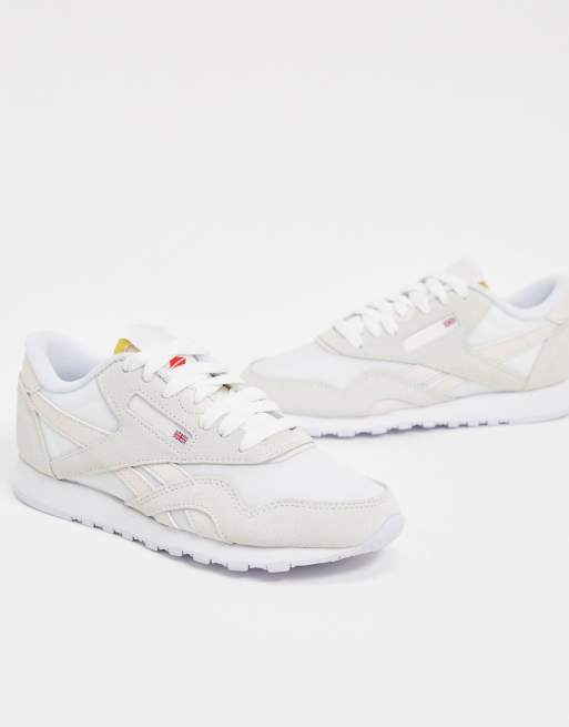 reebok classic nylon trainers white