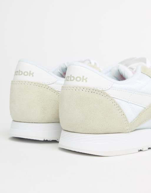 Reebok classic nylon 2025 white and cream trainers