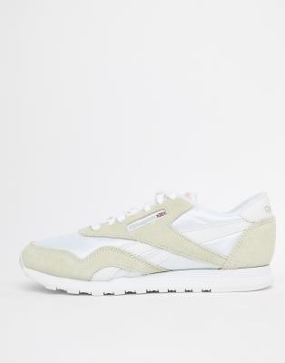 reebok classic nylon trainers in white