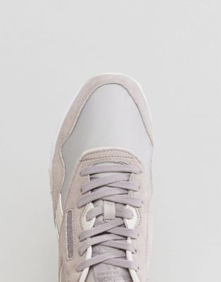 reebok classic nylon x face trainers in lilac grey