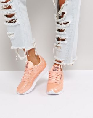 reebok classic leather trainers pink