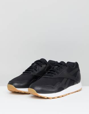 reebok classic rapide trainers with gum sole in black