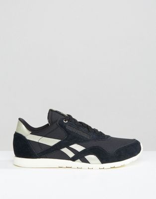 reebok classic black and silver