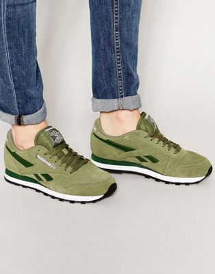 Reebok Classic Suede Sneakers In Green 