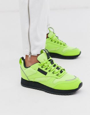 Reebok Classic trail shoe in neon green 