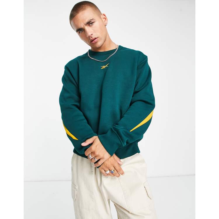 Reebok classic vector logo sweatshirt in forest green | ASOS