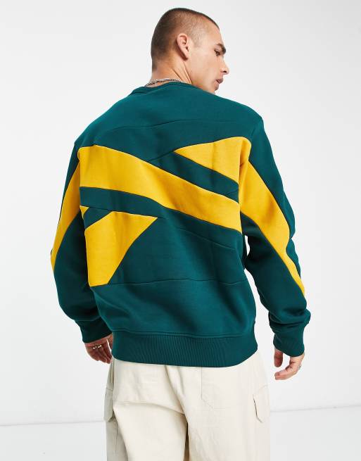 Reebok classic vector logo sweatshirt in forest green | ASOS