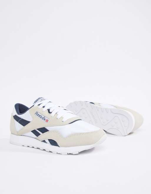 Reebok Classic White and Black Nylon Trainers | ASOS