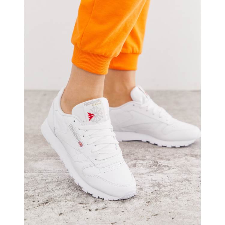 Reebok on sale white leather