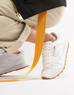reebok classic white leather gum sole trainers