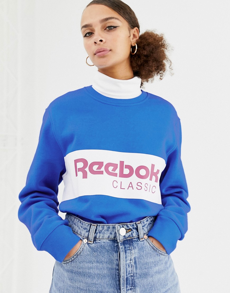 Reebok – Classics – Blå sweatshirt med logga