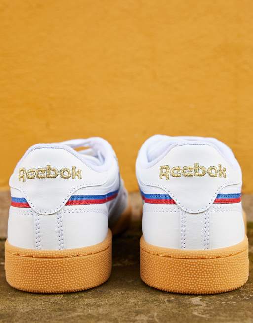 Reebok classics club c 85 mu best sale trainers in white with gum sole