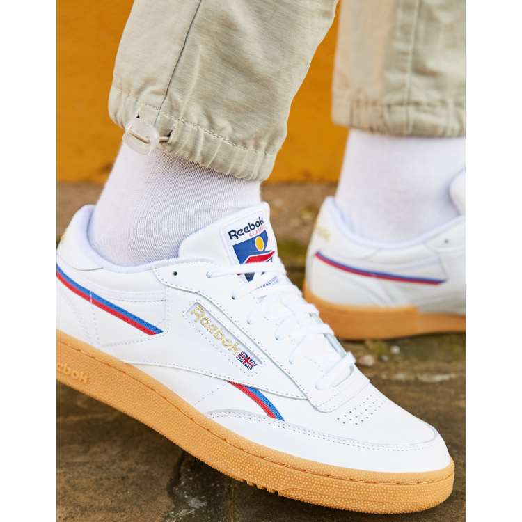 Reebok Club C 85 Trainers in White/Royal/Gum