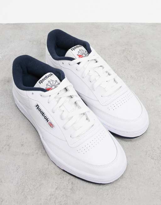 Reebok Classics Club C 85 sneakers in white with navy tab | ASOS