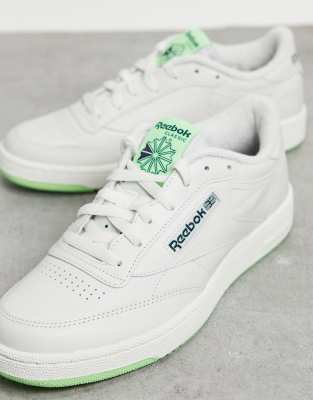 Reebok Classics Club C 85 sneakers in with neon sole