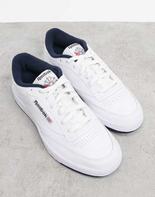 Reebok Classics Club C 85 trainers in white with navy tab