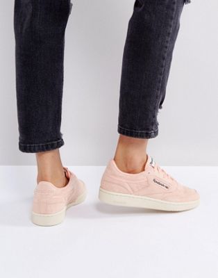 reebok classic club c trainers in pastel pink