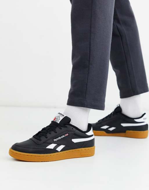 Reebok Classics C Revenge sneakers in black with gum sole | ASOS