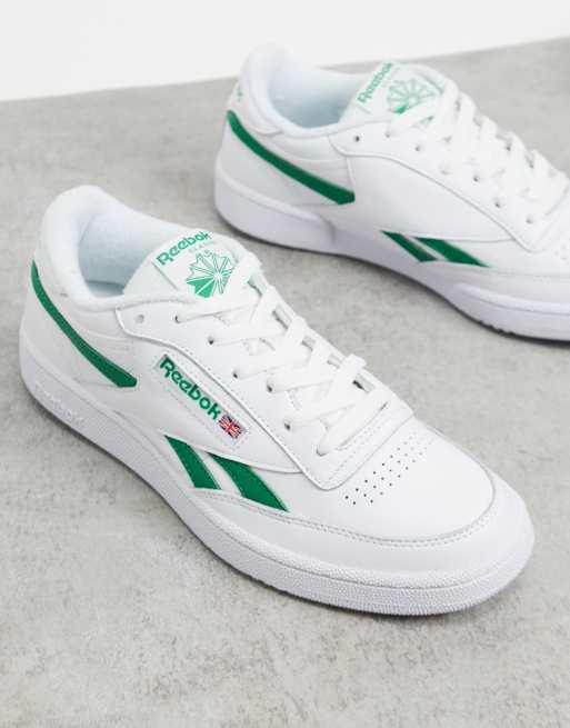 Reebok white and sales green trainers