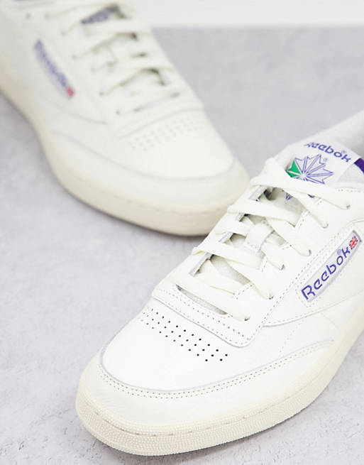 Reebok Classics Club C trainers with towelling details in chalk