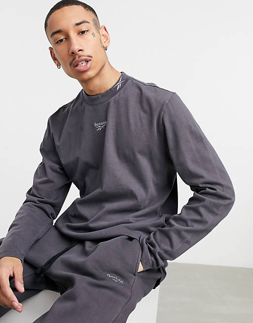 Reebok Classics co-ord long sleeve t-shirt in washed black